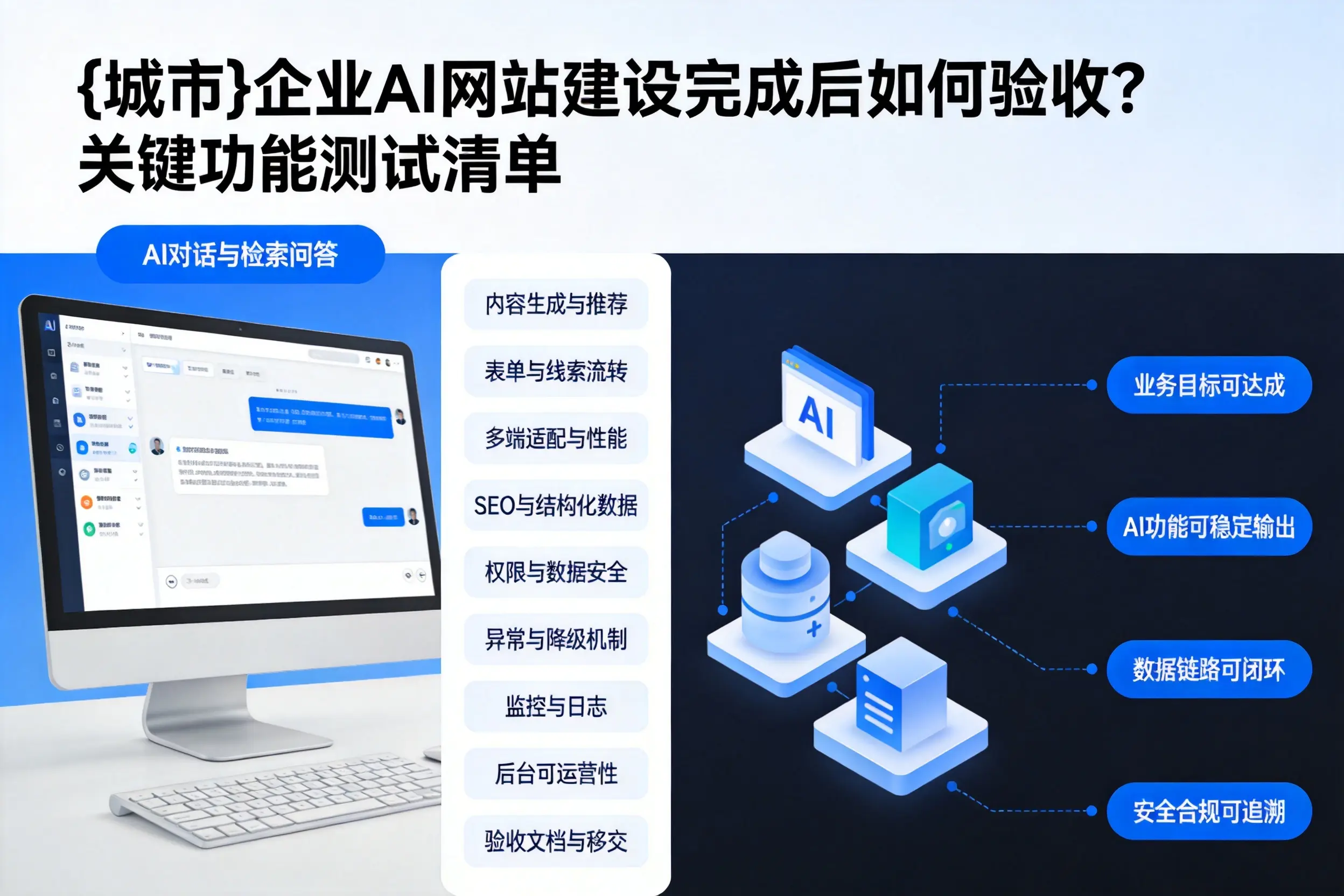 东营企业AI网站建设完成后如何验收?关键功能测试清单