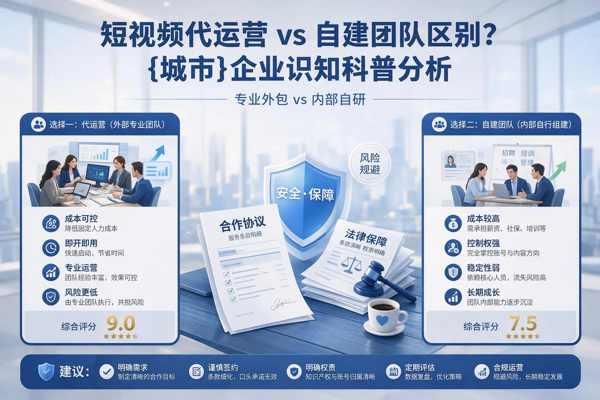 短视频代运营与自建团队区别？东营企业认知科普分析