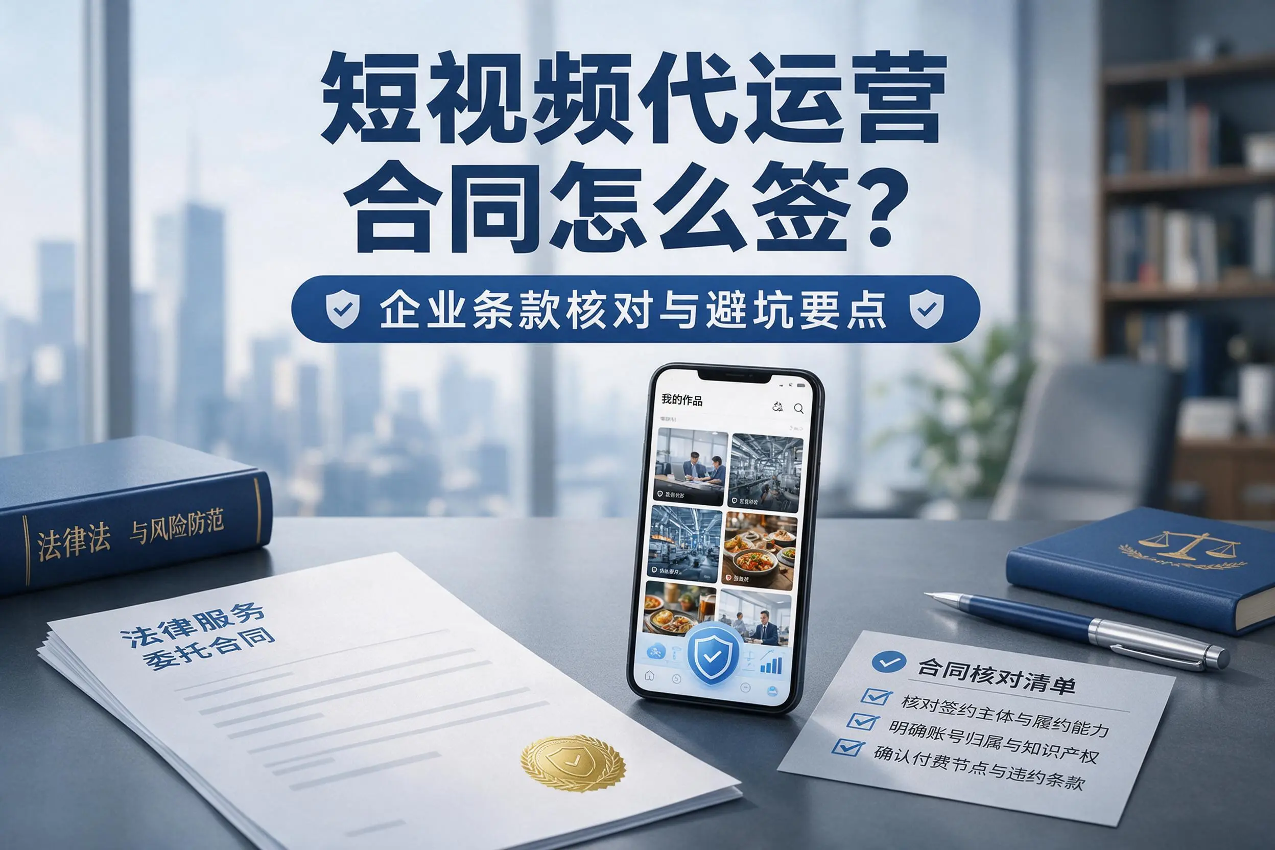 短视频代运营合同怎么签？东营企业条款核对与避坑要点