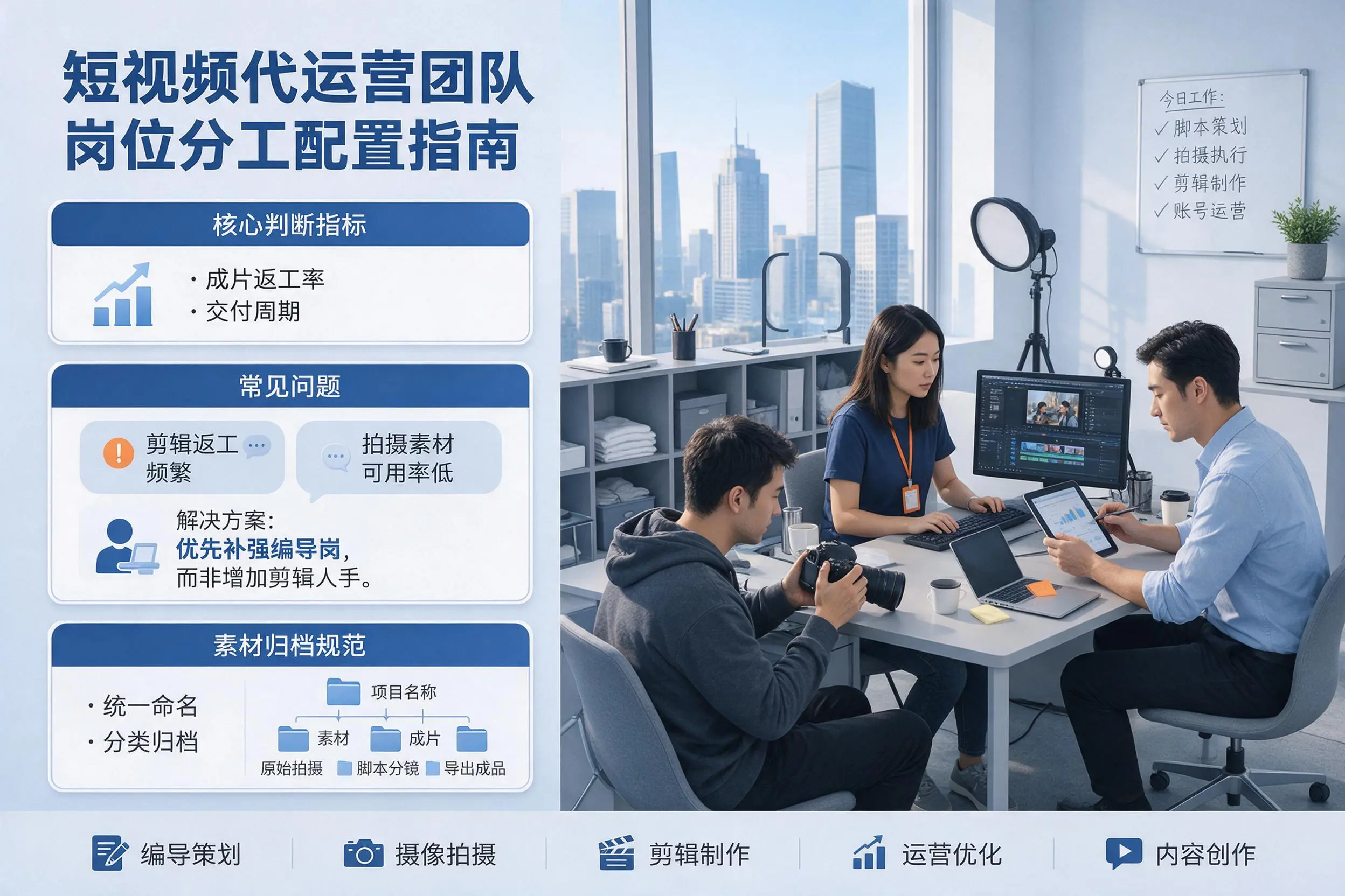 短视频代运营团队如何配置？东营企业岗位分工科普说明