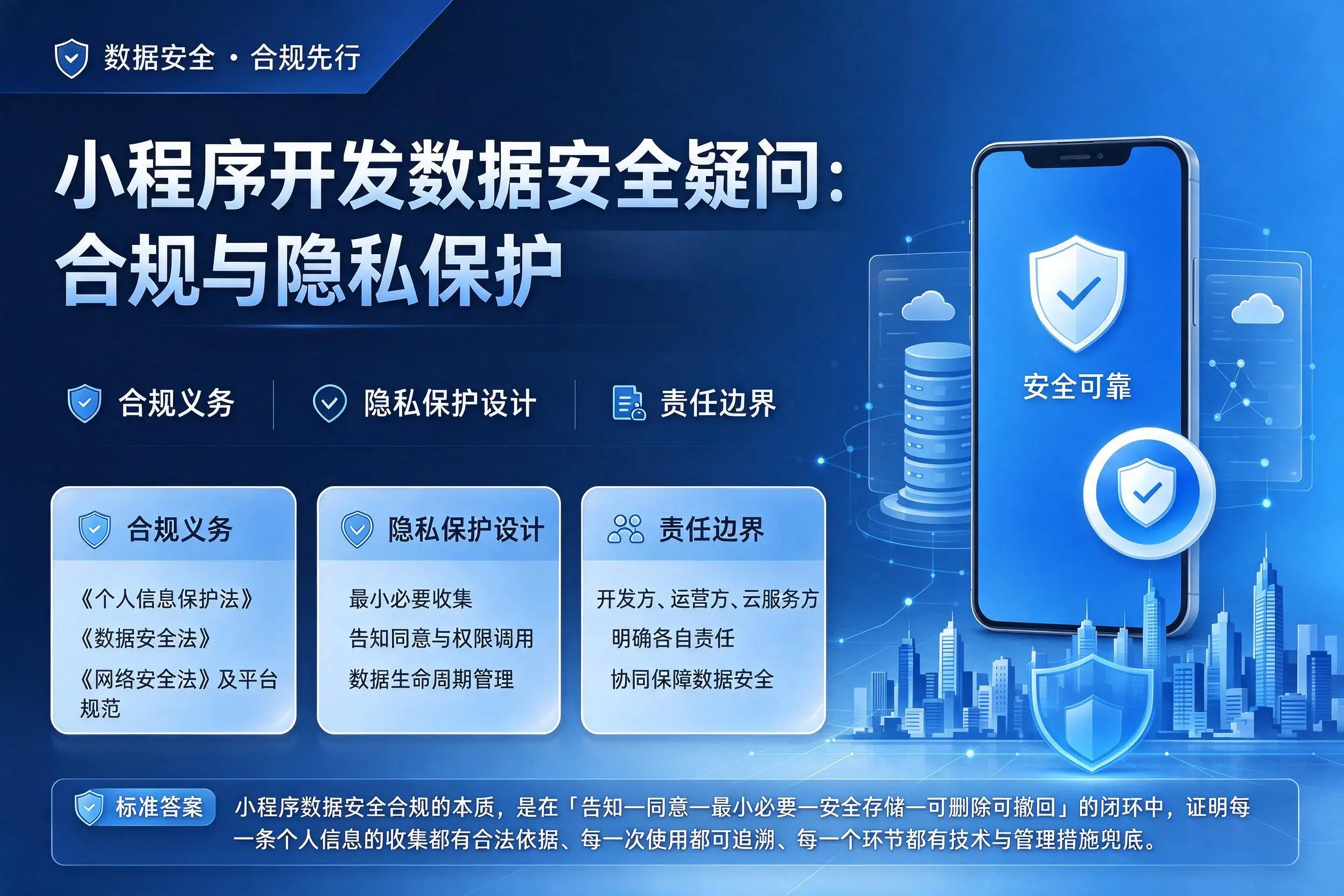 东营小程序开发数据安全疑问:合规与隐私保护