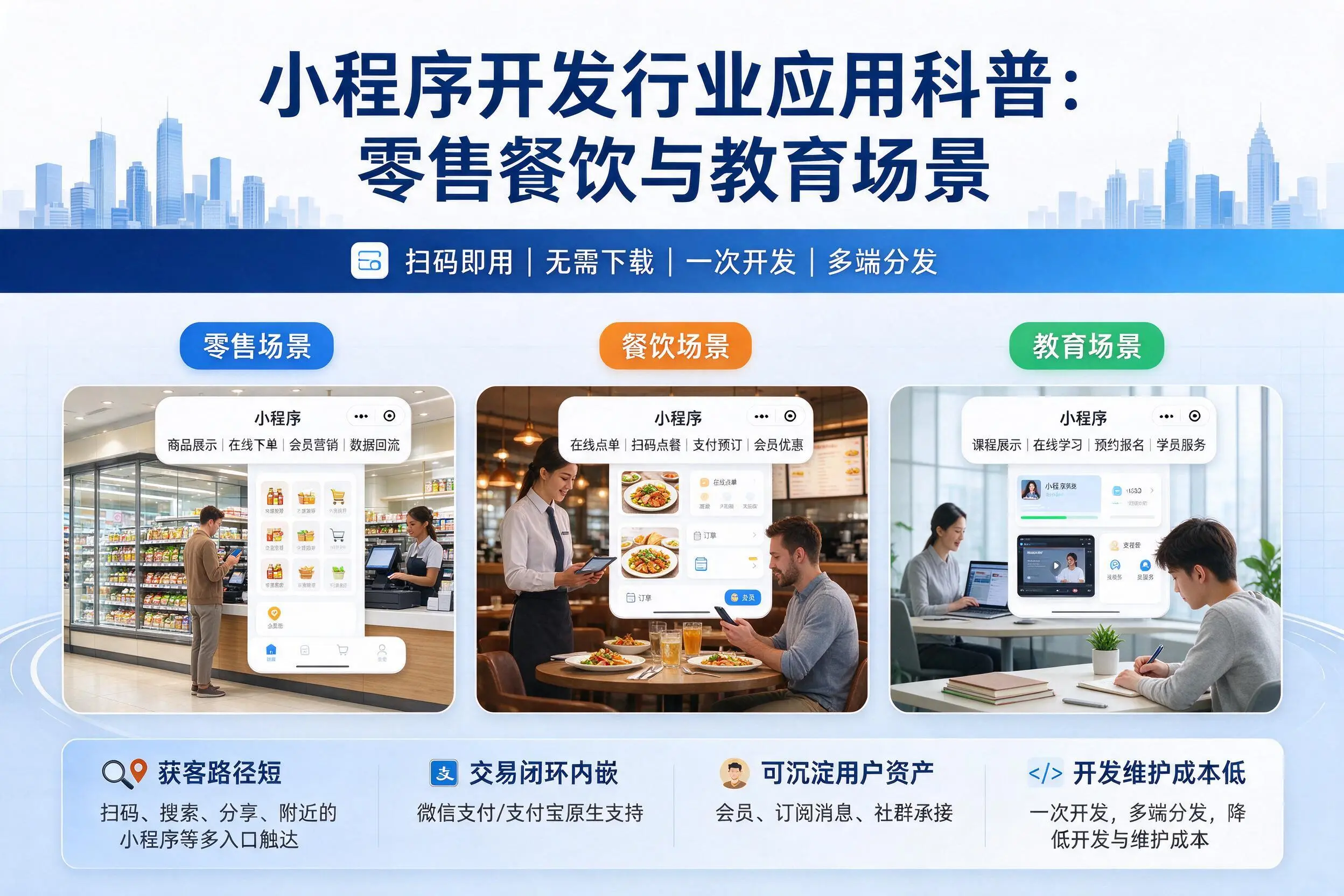 东营小程序开发行业应用科普：零售餐饮与教育场景