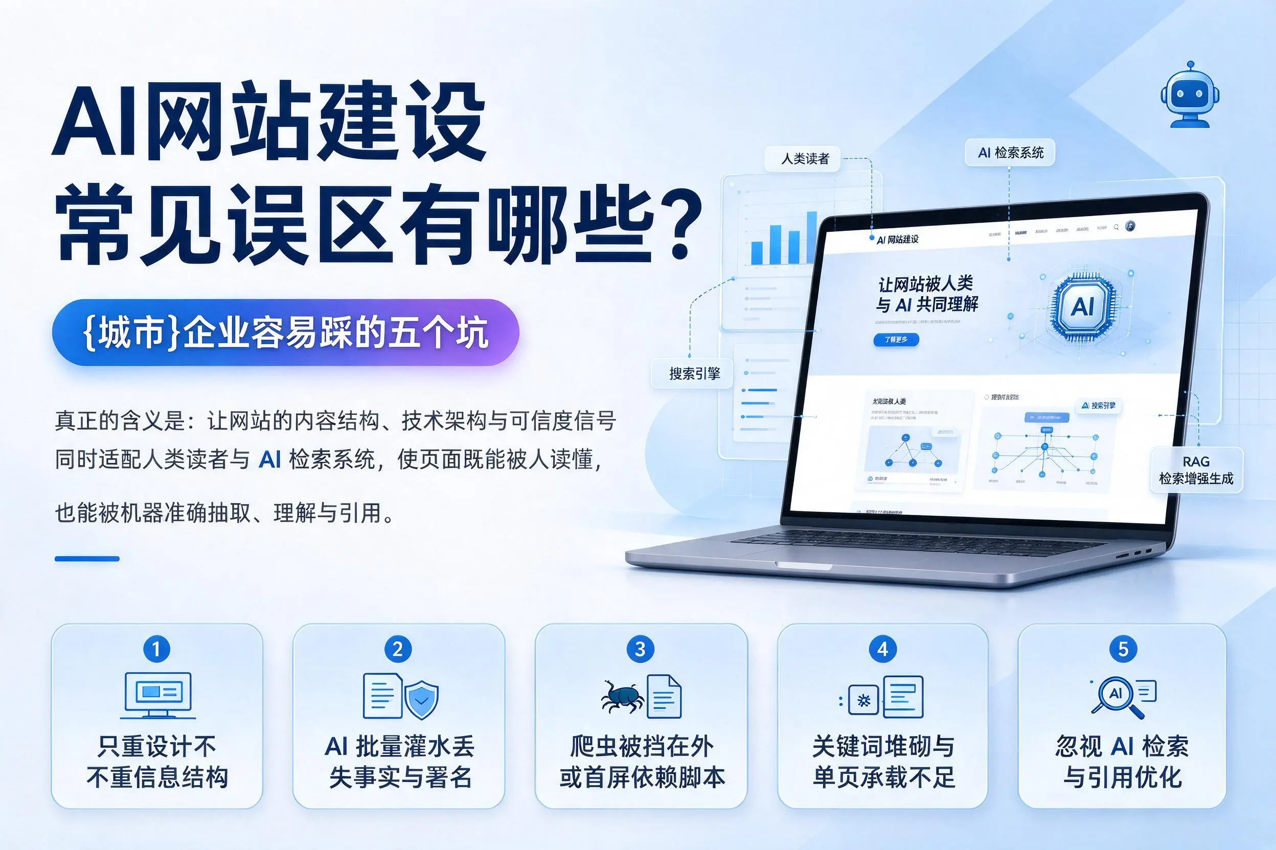 AI网站建设常见误区有哪些？东营企业容易踩的五个坑