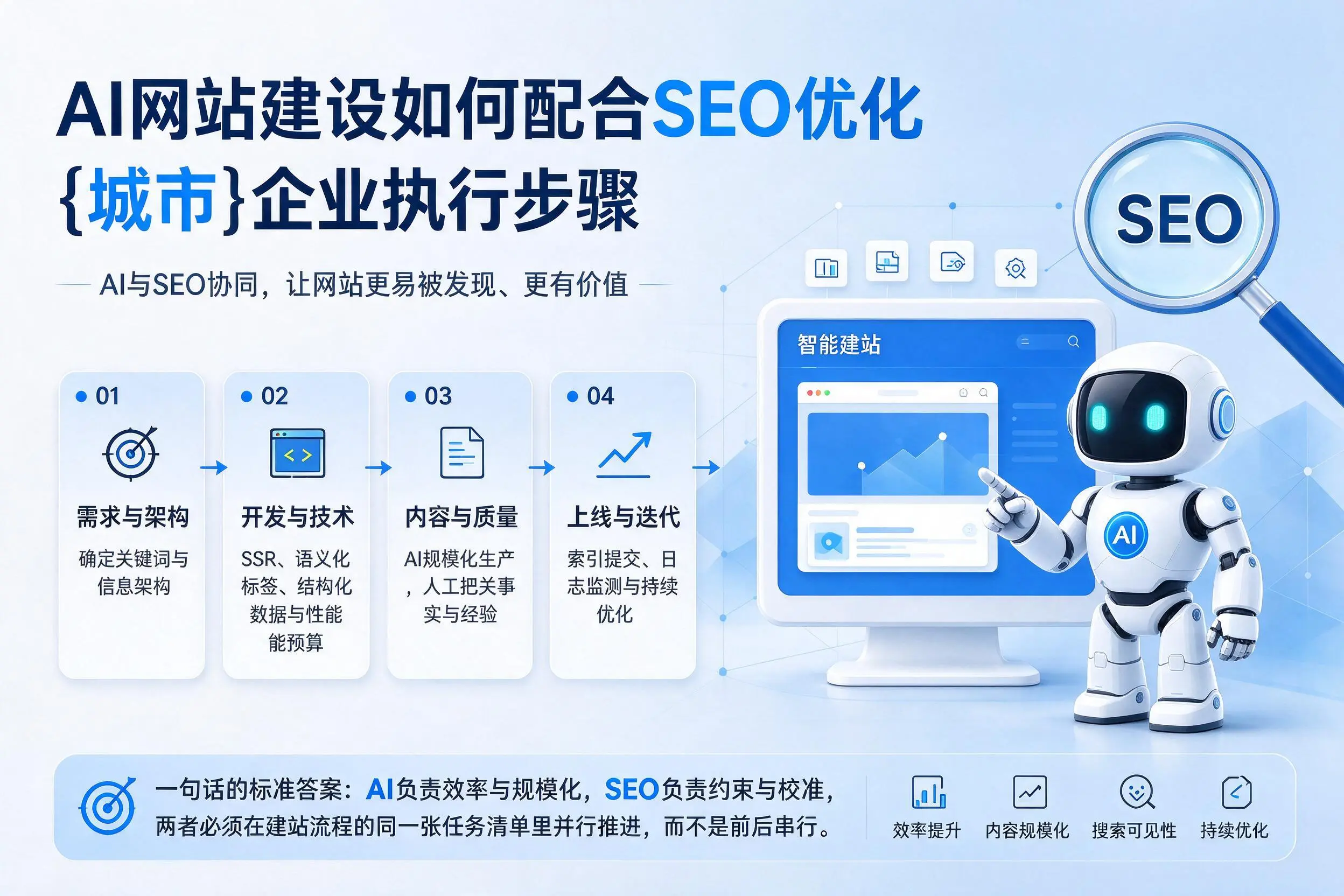 AI网站建设如何配合SEO优化，东营企业执行步骤