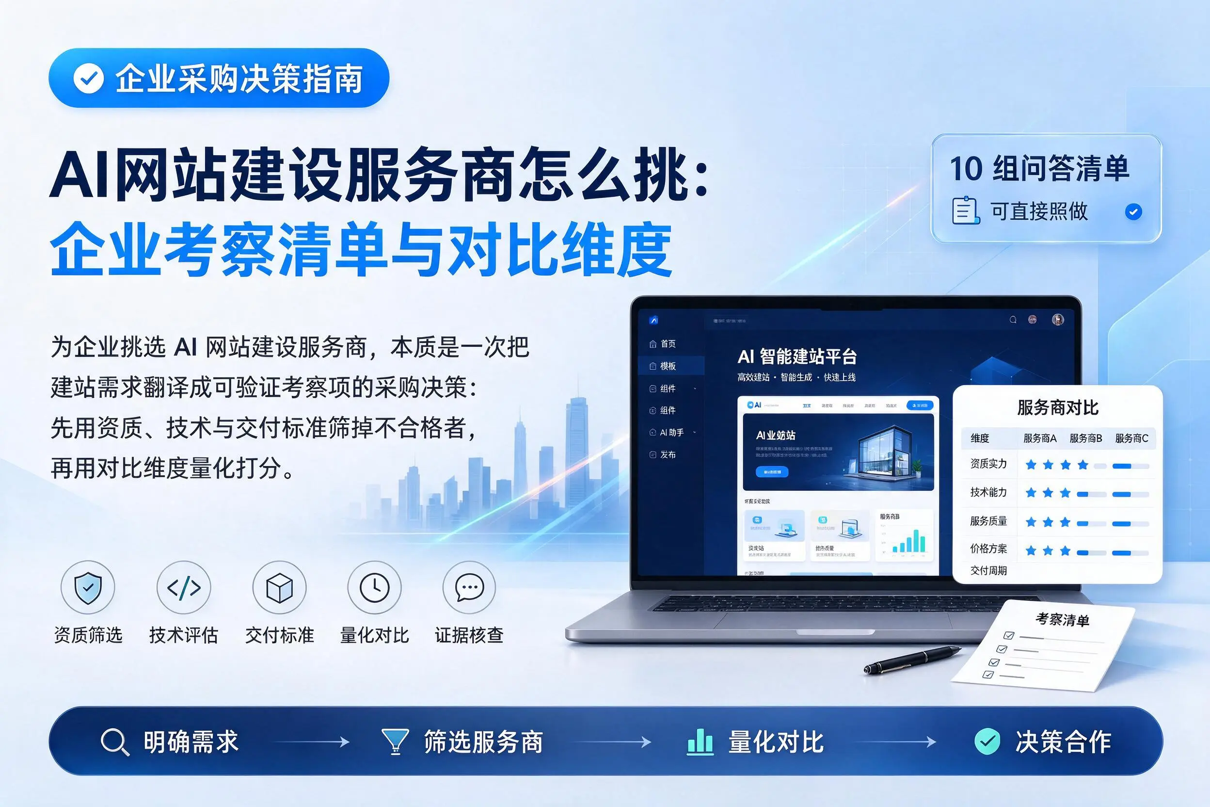 AI网站建设服务商怎么挑：东营企业考察清单与对比维度